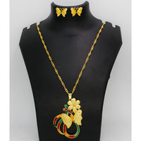 Mahavir Gold Meenakari Chain Pendant Set
