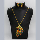 Mahavir Dye Gold Plated Meenakari Designer Chain Pendant Set