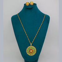 Mahavir Dye Gold Plated Meenakari Designer Chain Pendant Set