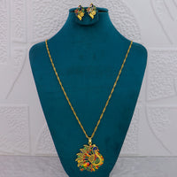 Mahavir Dye Gold Plated Meenakari Designer Chain Pendant Set
