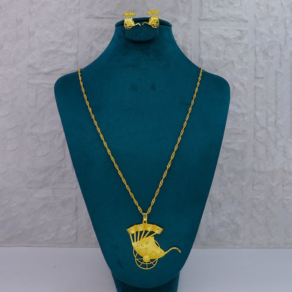 Mahavir Dye Gold Plated Designer Chain Pendant Set (Pack of 6)