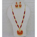 Mahavir Dye Meenakari And Pearl Chain Pendant Set 