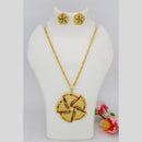 Mahavir Dye Gold Plated Meenakari Designer Chain Pendant Set (Pack of 6)