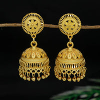Mahavir Forming Look Wear Jhumki Mahavir DYE Gold Plated Premium Pearl Jhumki Earrings (Pack of 6) 