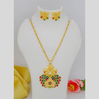 Mahavir Dye Gold Plated Meenakari Designer Chain Pendant Set (Pack of 6)