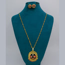 Mahavir Dye Gold Plated Meenakari Designer Chain Pendant Set