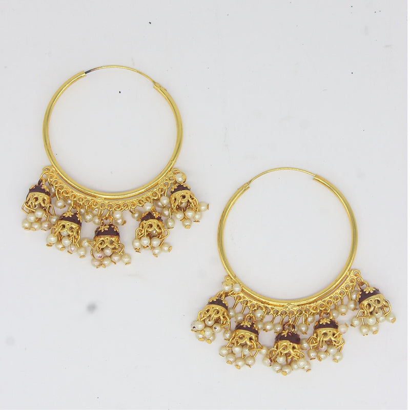 Mahavir Gold Plated Jhumki Earrings