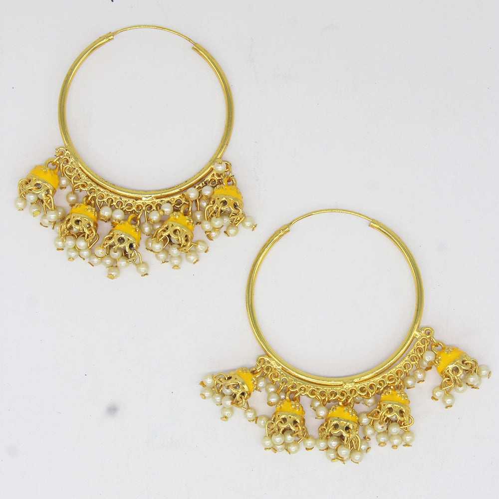 Mahavir Gold Plated Jhumki Earrings