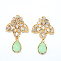 Corbeda Fashion Gold Plated Mirror Dangler Earrings