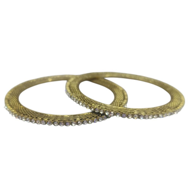 Amity Arts Mehndi Plated Austrian Stone Bangles Set (2 Piece Only)