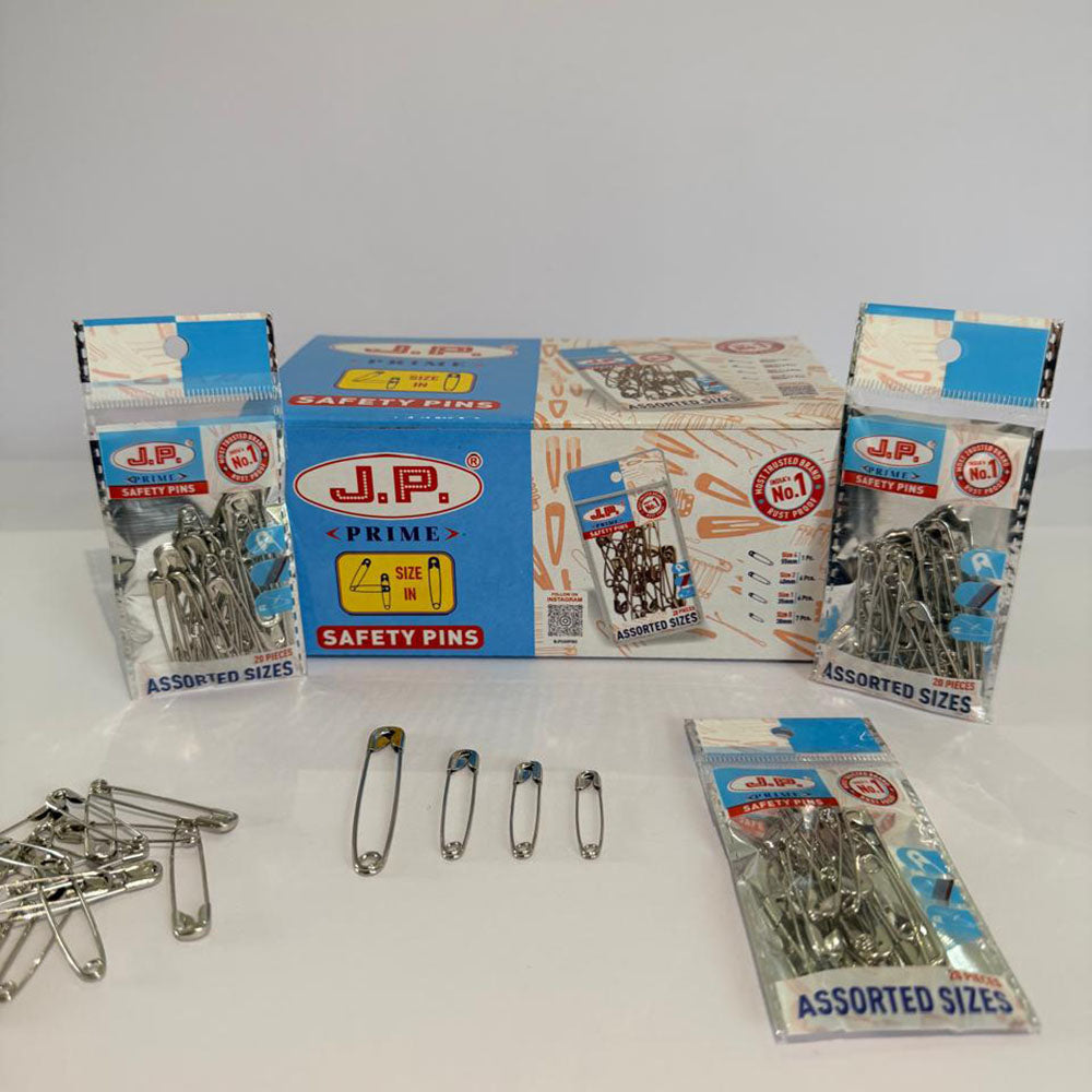 JP Hair Pins Prime Silver Plated Safety Pins – Assorted Sizes