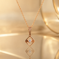 Urthn Elegant Rose Gold-Plated Chain Pendant Necklace(Pack of 12)