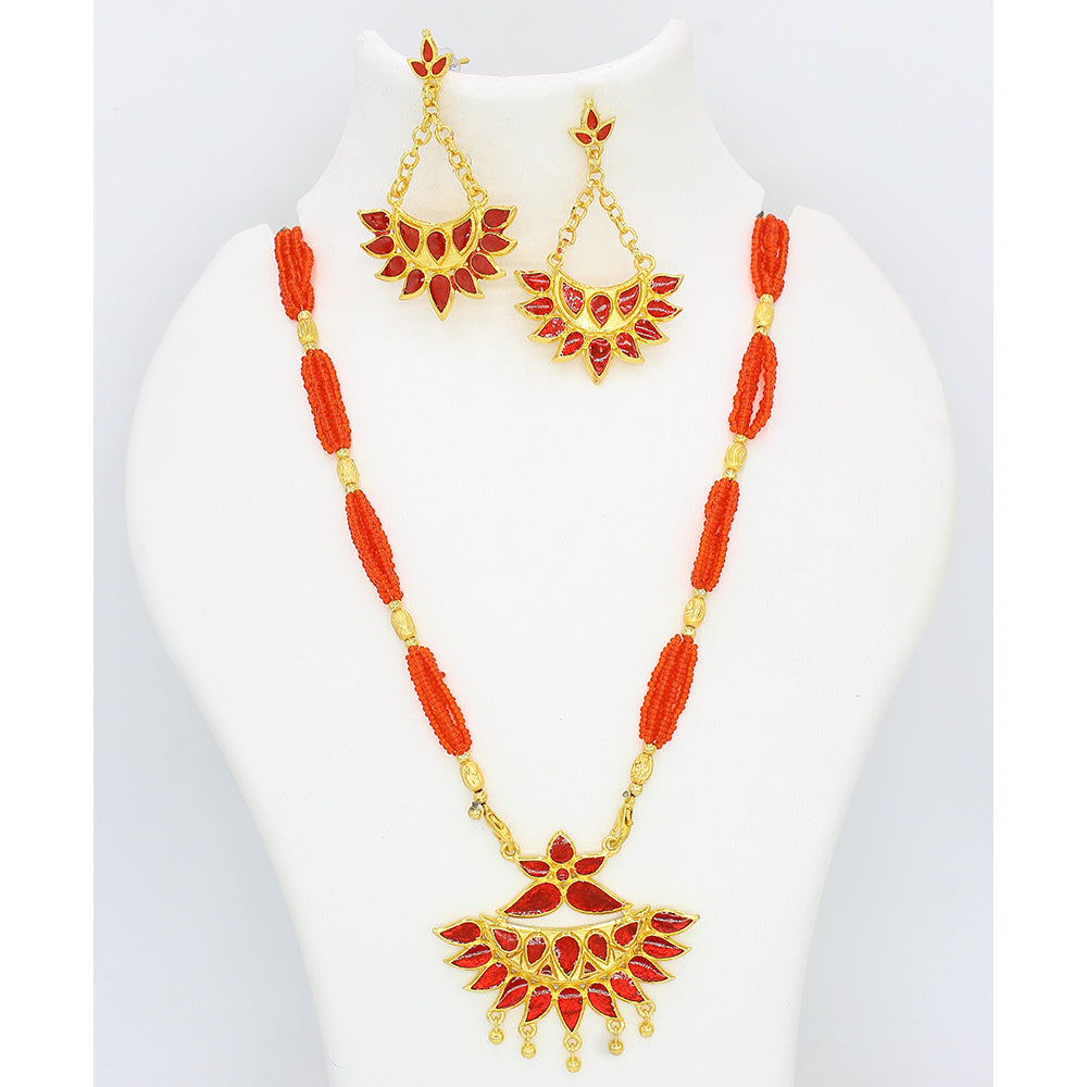 Mahavir Gold Plated Pendant Set