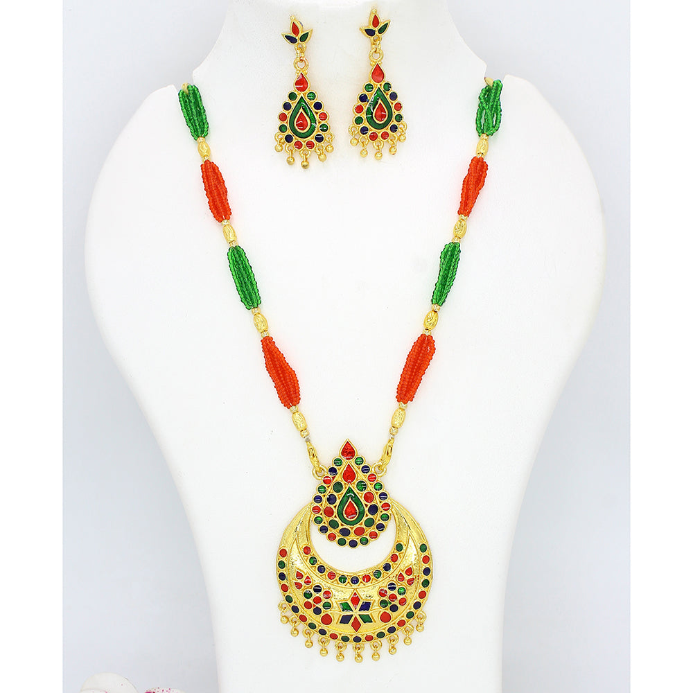 Mahavir Gold Plated Pendant Set