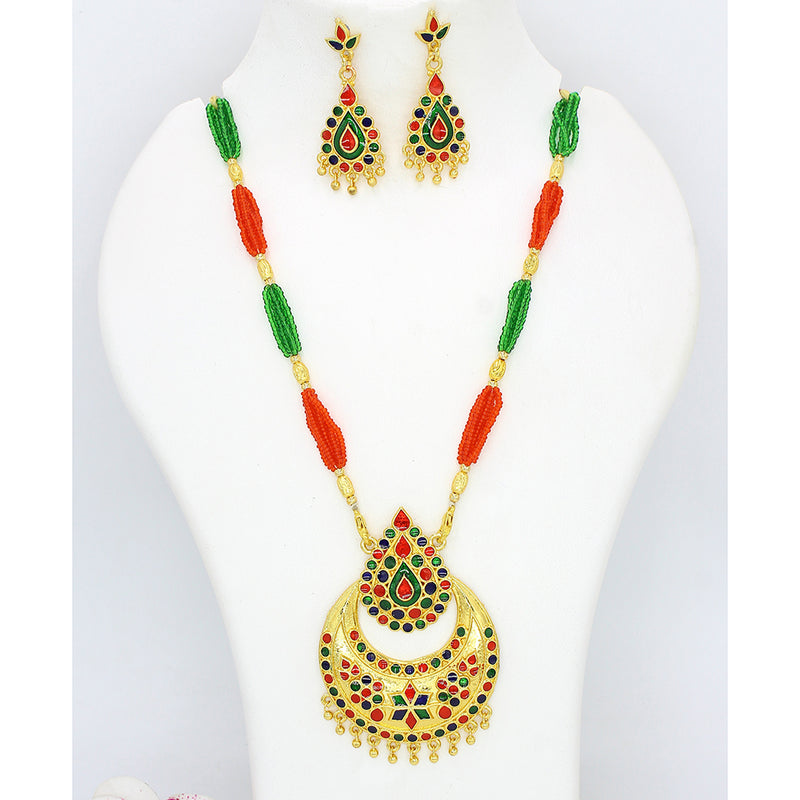 Mahavir Gold Plated Pendant Set