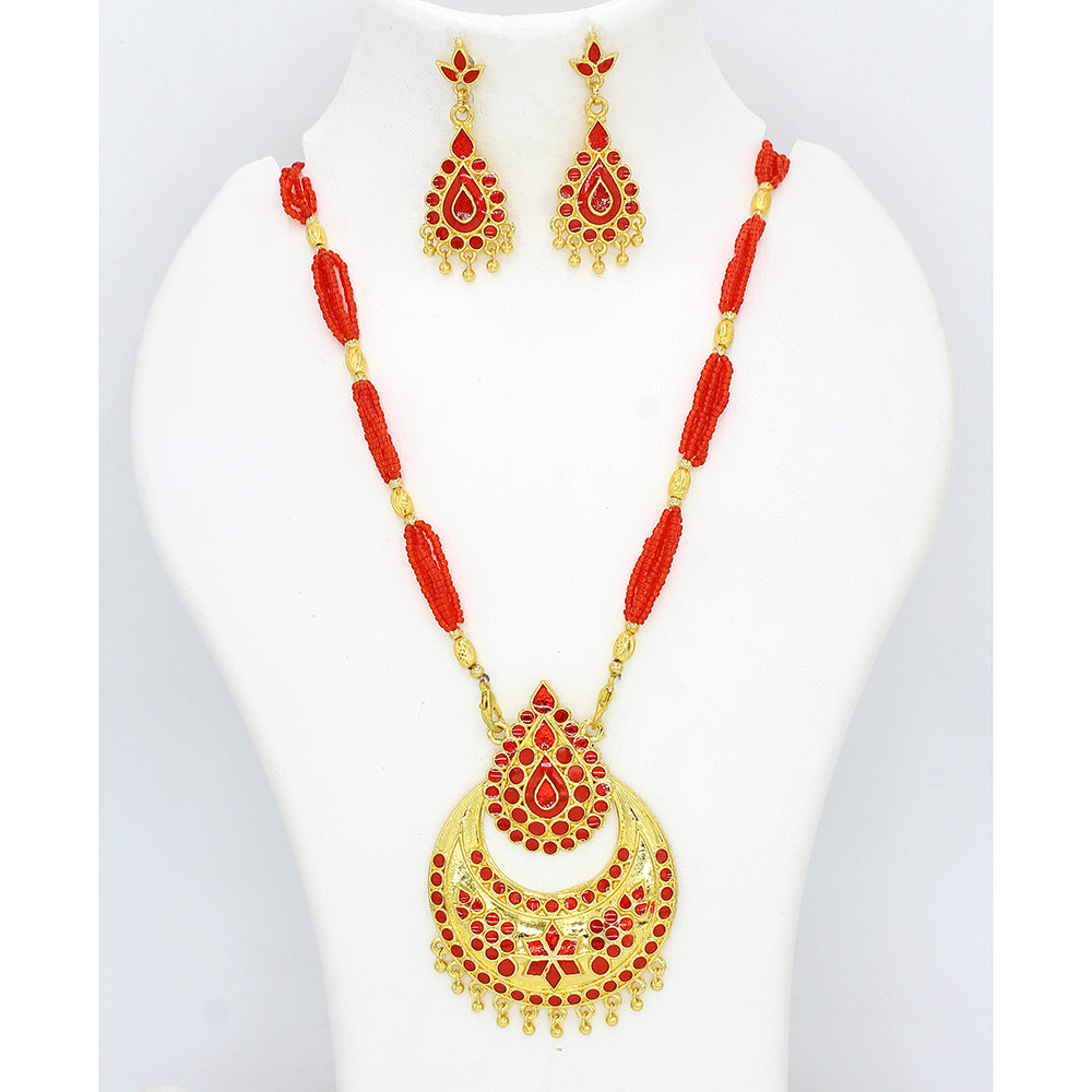 Mahavir Gold Plated Pendant Set