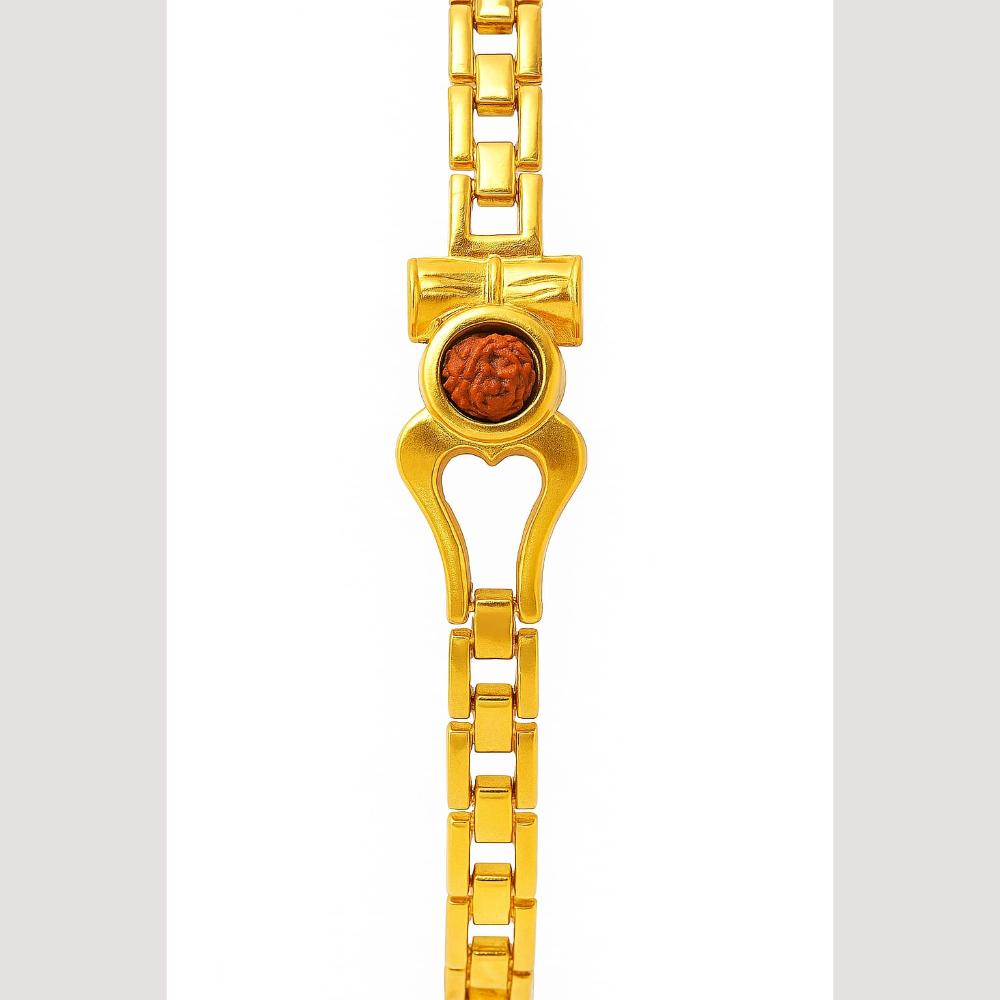 Lalita Creation Elegant Gold Plated Rudraksh Bracelet Spiritual & Traditional Jewellery for Men