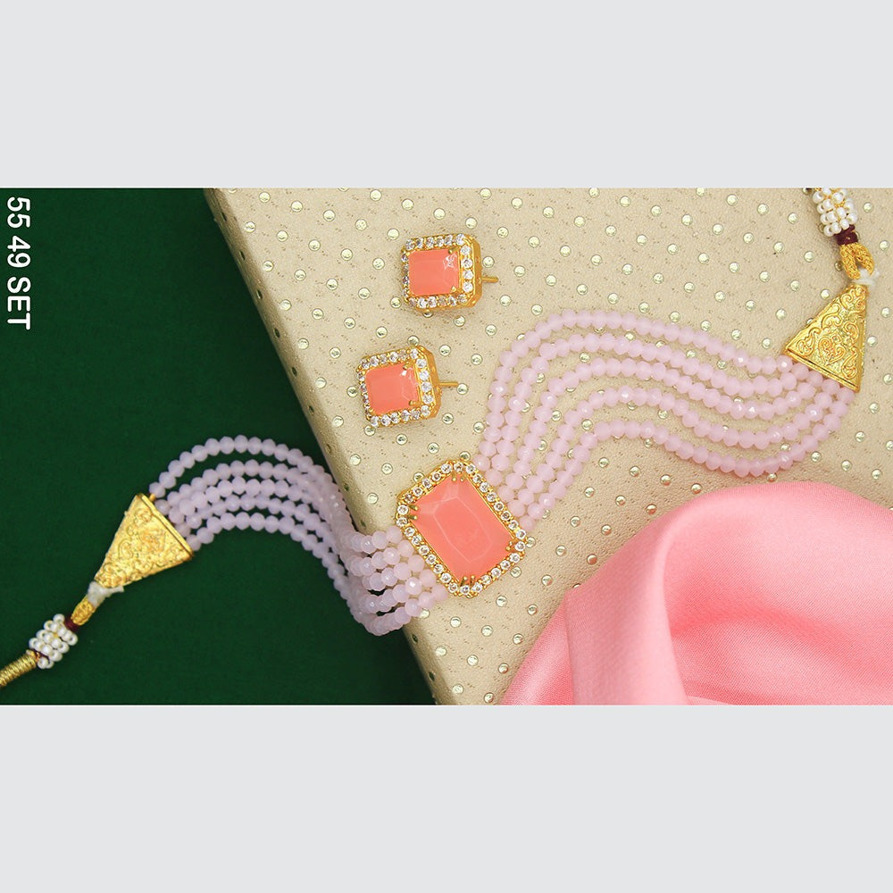 Mahavir Gold Plated Choker Necklace Set