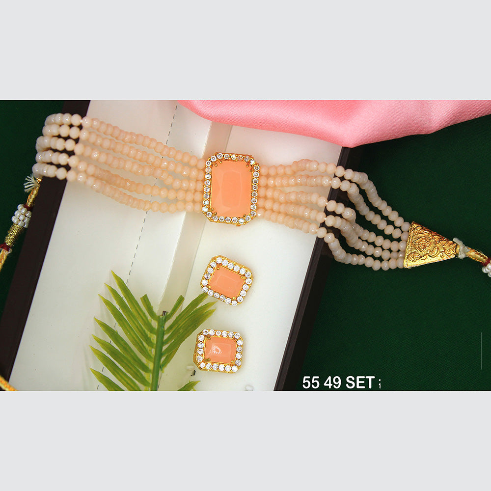 Mahavir Gold Plated Choker Necklace Set