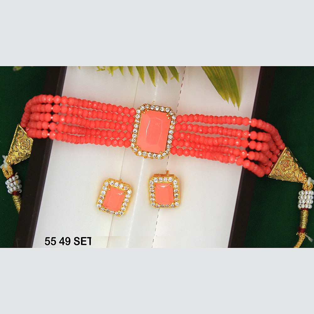 Mahavir Gold Plated Choker Necklace Set