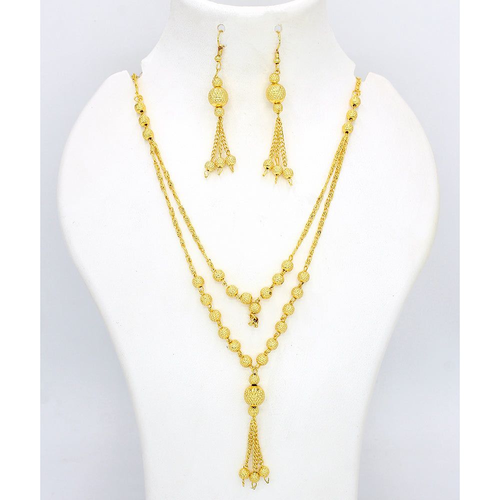 Mahavir Dye Gold Long Necklace Set