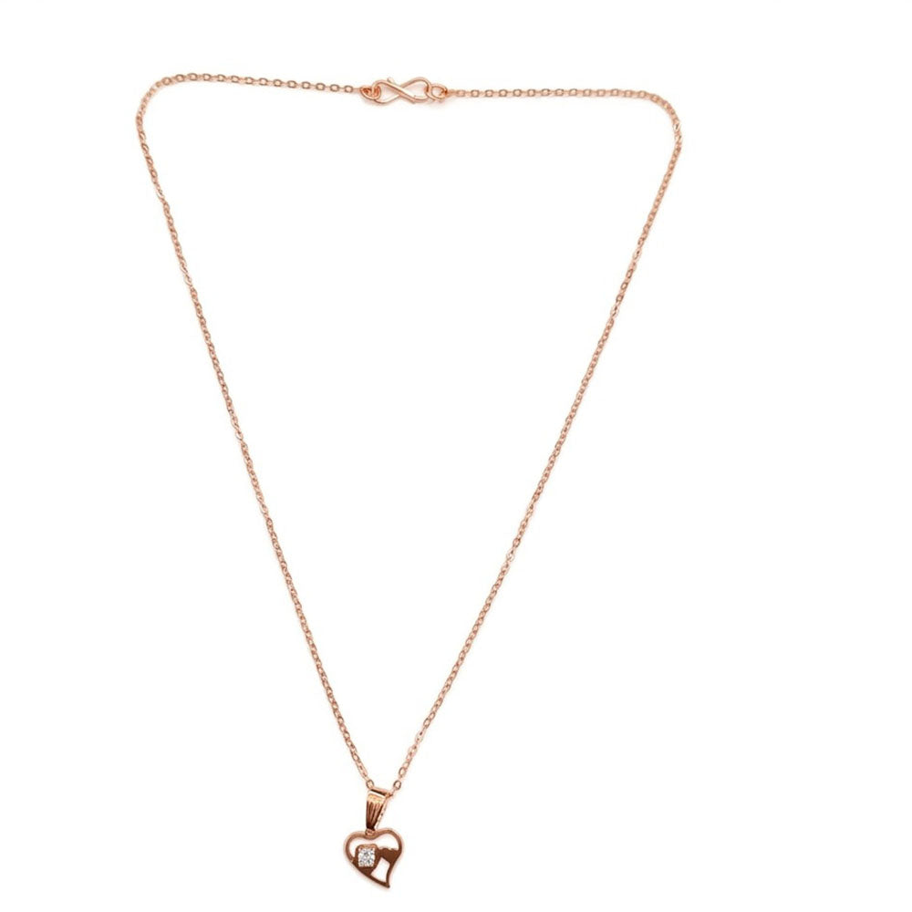 Urthn Heart shape Rose Gold-Plated Chain Pendant(Pack of 12)