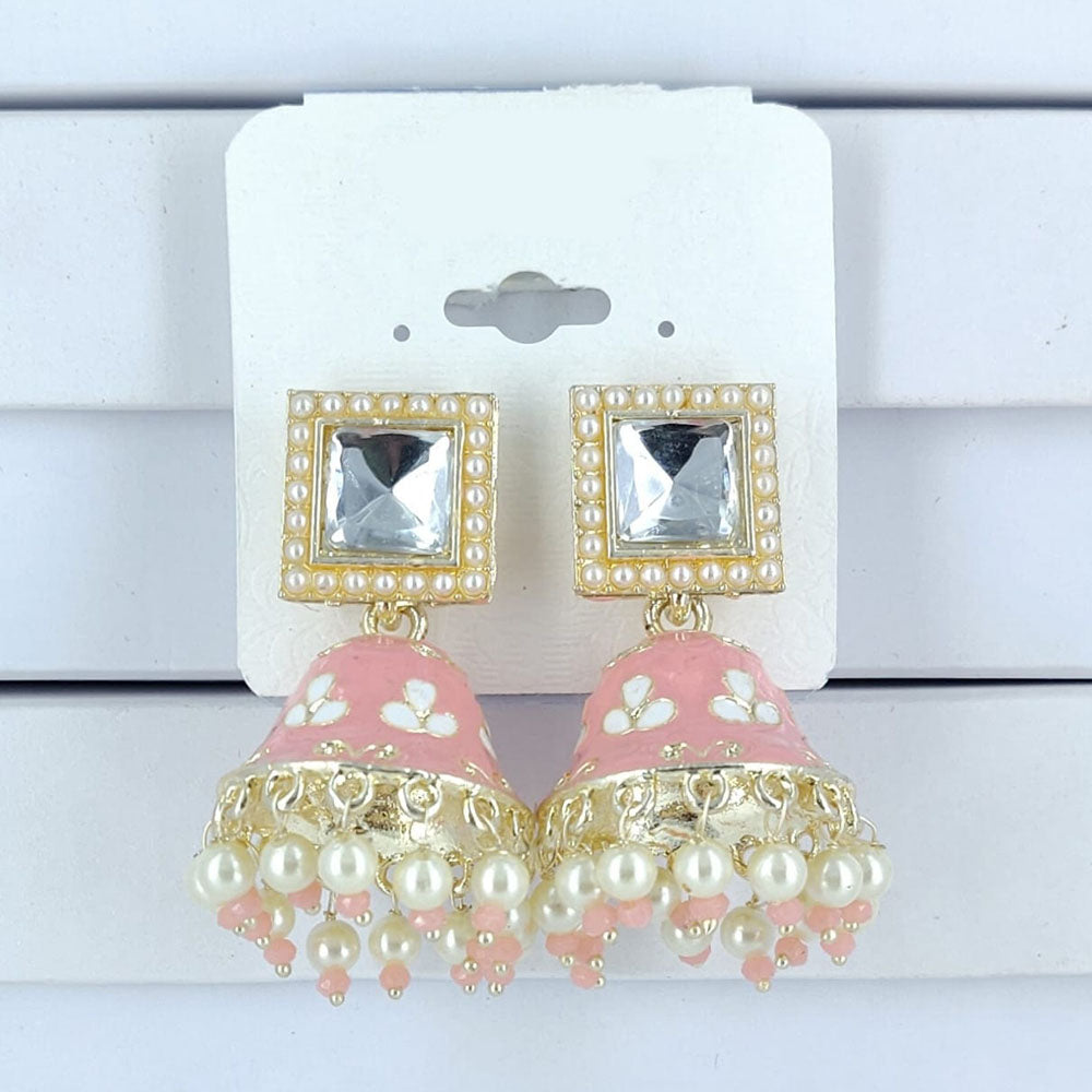 Corbeda Fashion Gold Plated Meenakari Jhumki Earrings