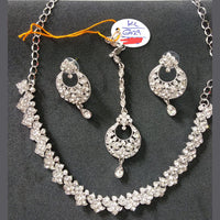 Devnath Art Silver Plated Austrian Stone Necklace Set