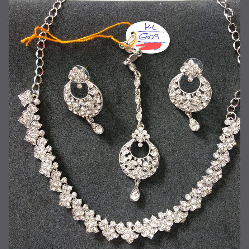 Devnath Art Silver Plated Austrian Stone Necklace Set