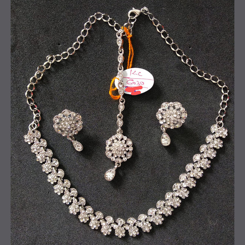 Devnath Art Silver Plated Austrian Stone Necklace Set