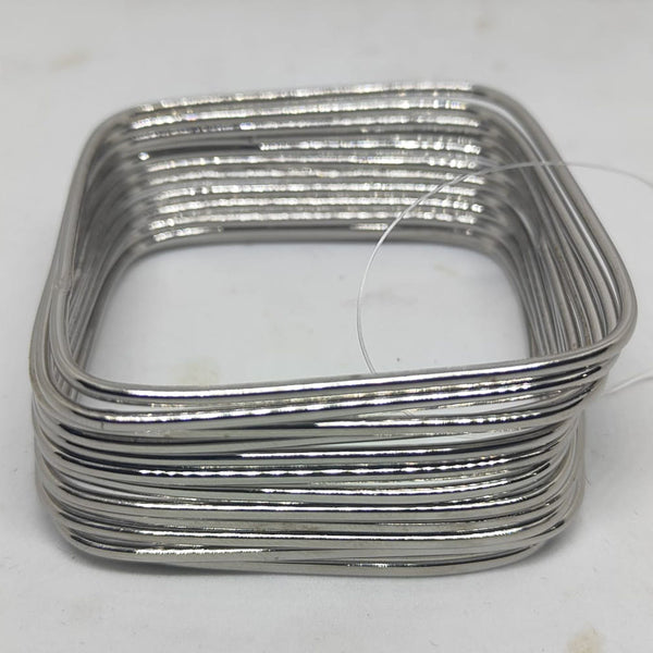 Shree Asha Bangles Oxidised Silver Plated Square Bangles Set