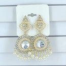 Corbeda Fashion Gold Plated Crystal And Pearl Dangler Earrings