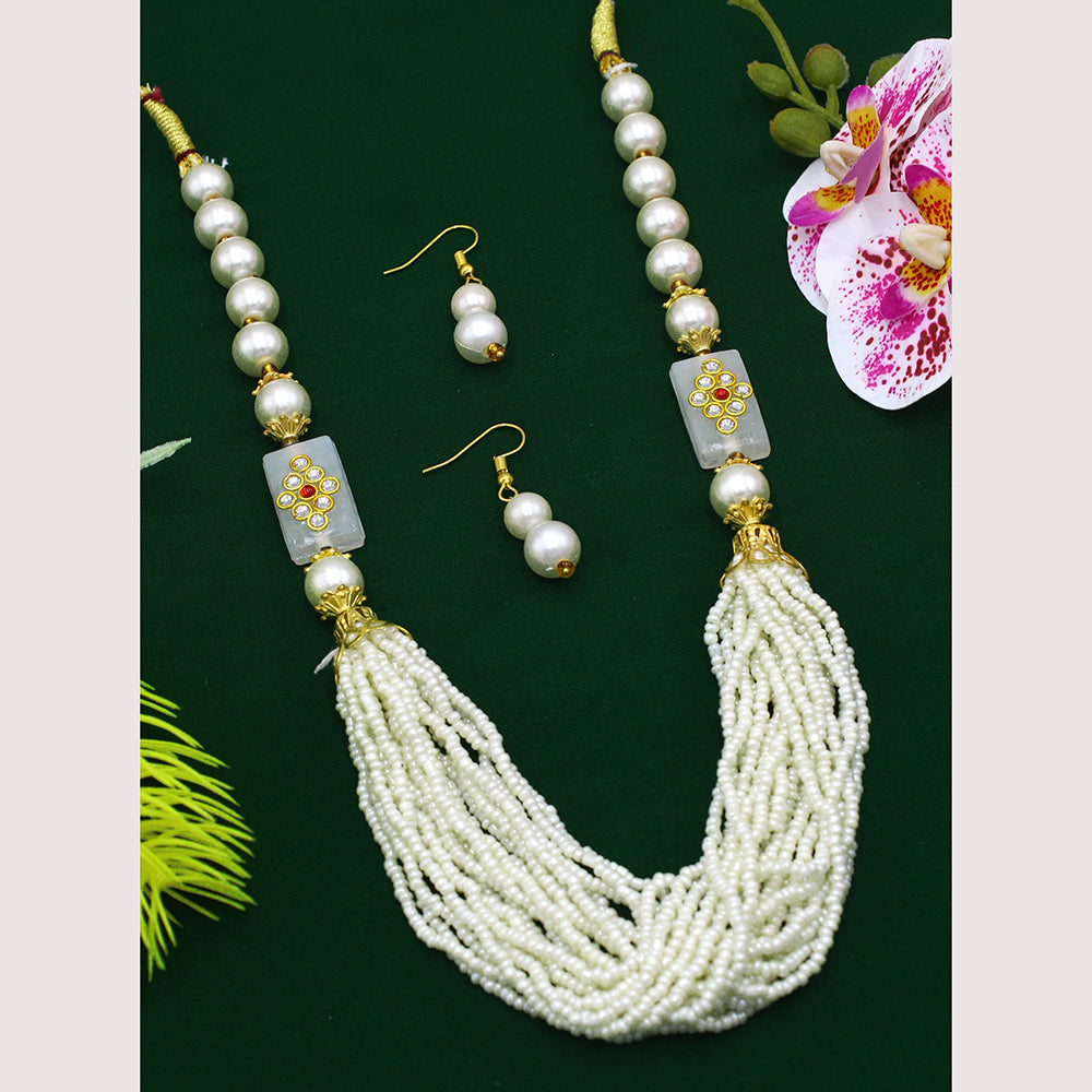 Mahavir Gold Plated Long Necklace Set