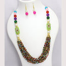 Mahavir Gold Plated Long Necklace Set