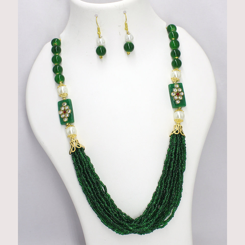 Mahavir Gold Plated Long Necklace Set