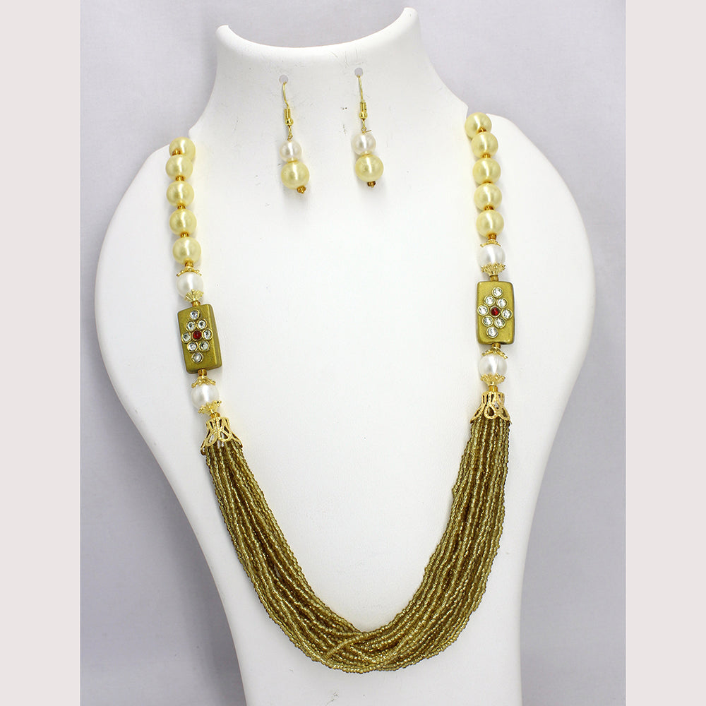 Mahavir Gold Plated Long Necklace Set