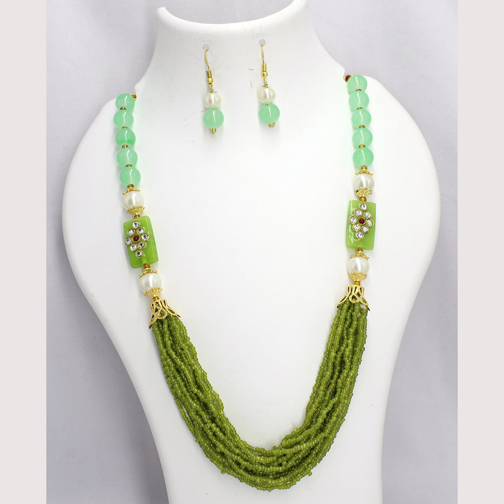 Mahavir Gold Plated Long Necklace Set