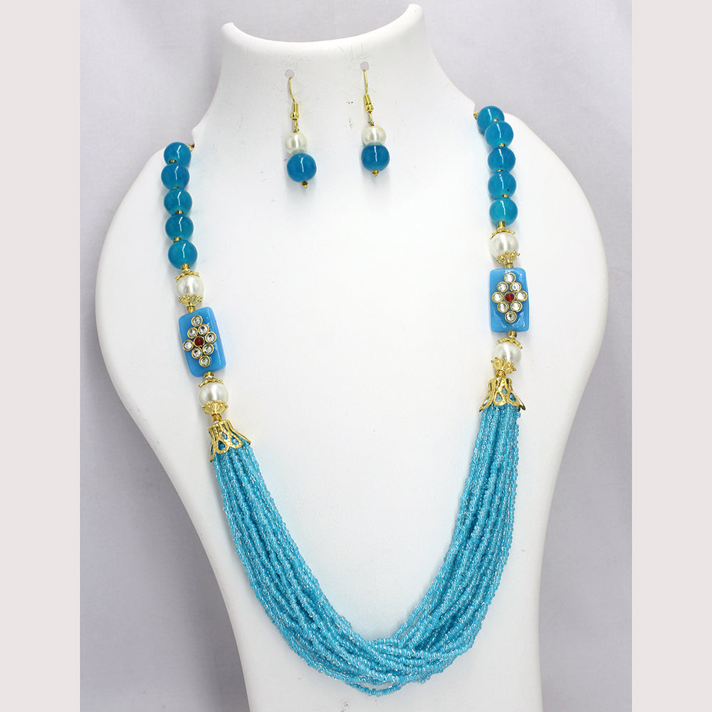 Mahavir Gold Plated Long Necklace Set