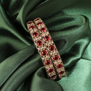 Saloni Fashion Jewellery Royal Round Shape Antique Gold Plated Brown Uncut Kundan Stone Set Of 2 Bangle Set For Women and Girls