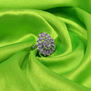 Saloni Fashion Jewellery Inspired Pear Shape Silver Plated Kundan Stone Adjustable Finger Ring For Women and Girls