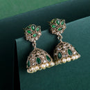 Saloni Fashion Jewellery Amazing Flower Design White Uncut Kundan Stone Antique Gold Plated Jhumki Earring For Women and Girls