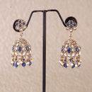 Saloni Fashion Jewellery Modish Flower Shape Black Uncut Kundan Stone Antique Gold Plated Jhumki Earring For Women and Girls