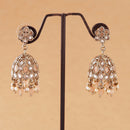 Saloni Fashion Jewellery Modish Flower Shape Black Uncut Kundan Stone Antique Gold Plated Jhumki Earring For Women and Girls