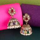 Saloni Fashion Jewellery Delightful Oval Shape Brown Uncut Kundan Stone Antique Gold Plated Jhumki Earring For Women and Girls