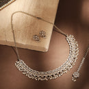 Saloni Fashion Jewellery Lavish Pear Shape Pearl Guchha Antique Gold Plated Blue Uncut Kundan Stone Choker Necklace Set With Maangtikka For Women and Girls