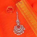 Saloni Fashion Jewellery Traditional Flower Shape and Pearl Silver Gold Plated Set of 2 Combo Maang Tikka For Women