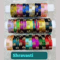 Chitra Bangles Multi Color Glass Bangle (12 Piece In 1 Box)