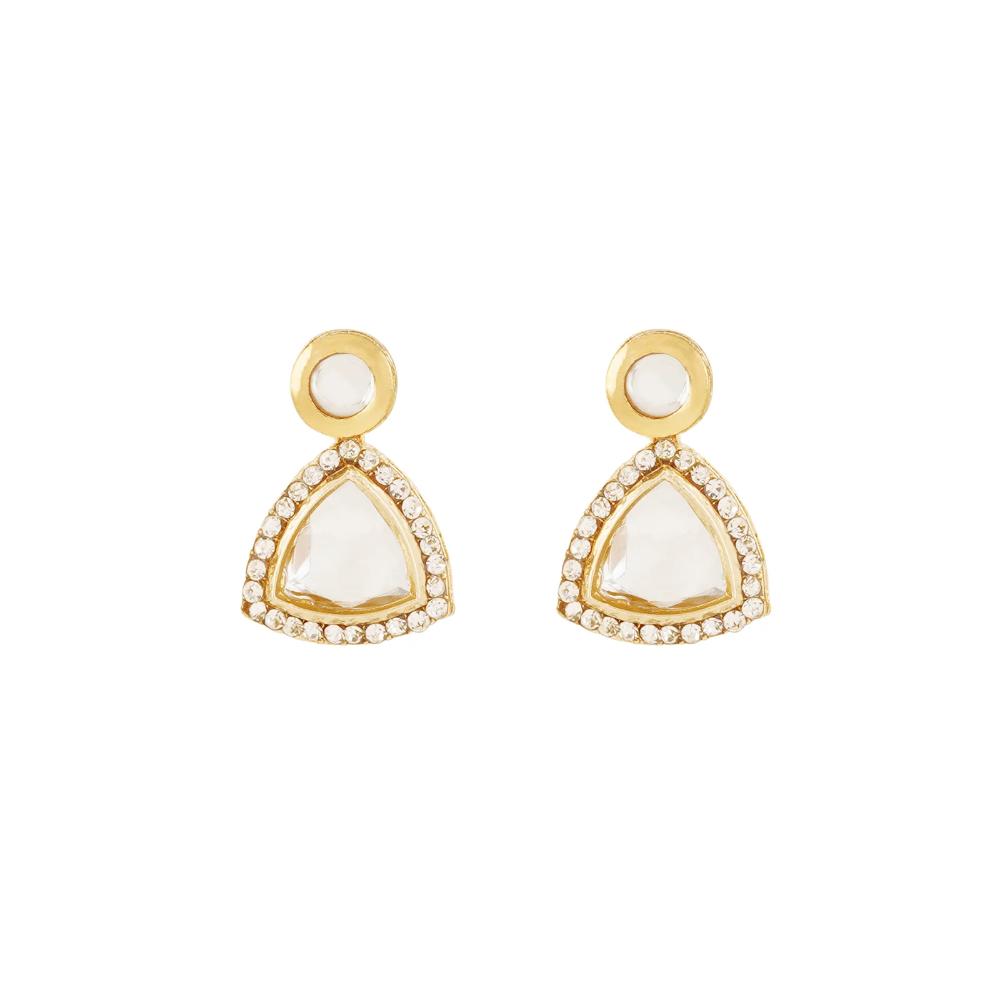 Wearhouse Fashion Gold Plated Austrian Stone Dangler Earrings