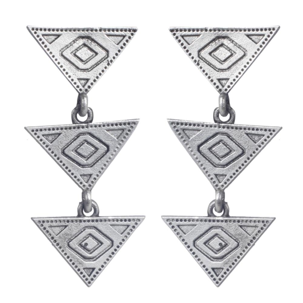 Wearhouse Fashion Oxidised Plated Dangler Earrings