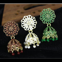 Mahavir Gold Plated Jhumki Earrings